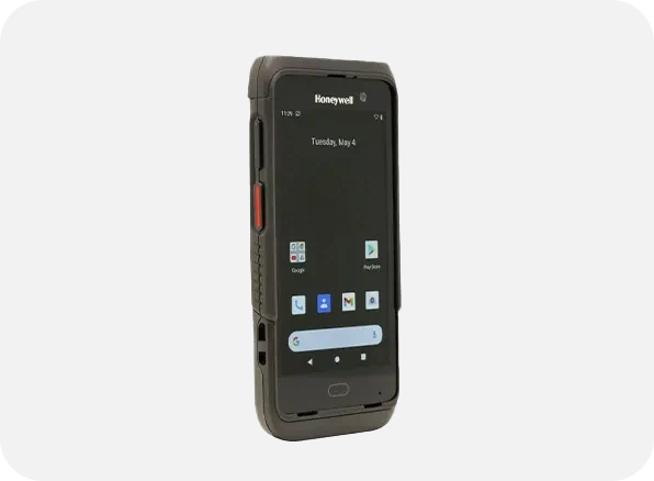Black Honeywell device on a white background