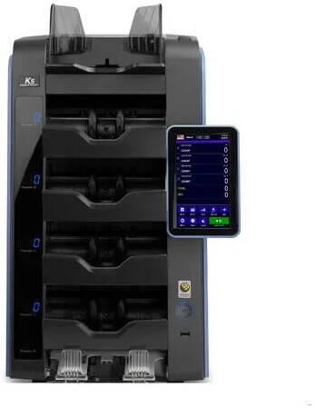 جهاز فرز الأوراق النقدية المكتبي كيسان K5 - 4+1 جيب، خاصية التعرف الضوئي على الحروف، 48 عملة
