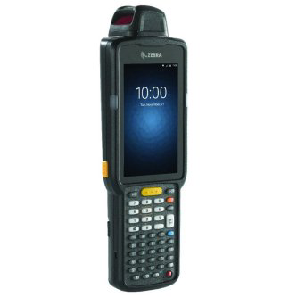 A Zebra MC3300 mobile computer with a keypad and a digital display.