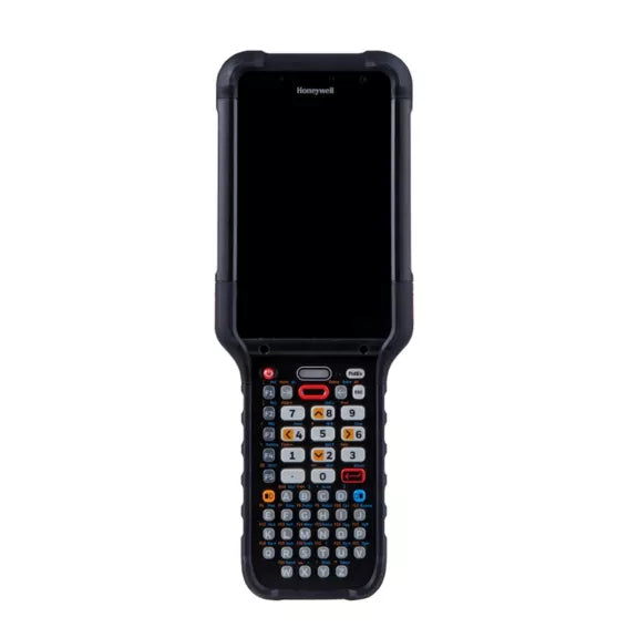 Black Honeywell industrial handheld device on a white background