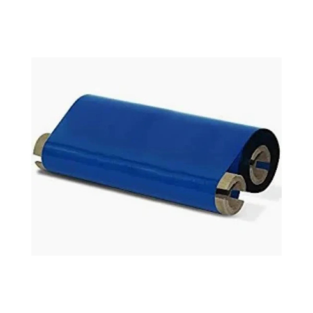 Blue roller with metallic ends on a white background