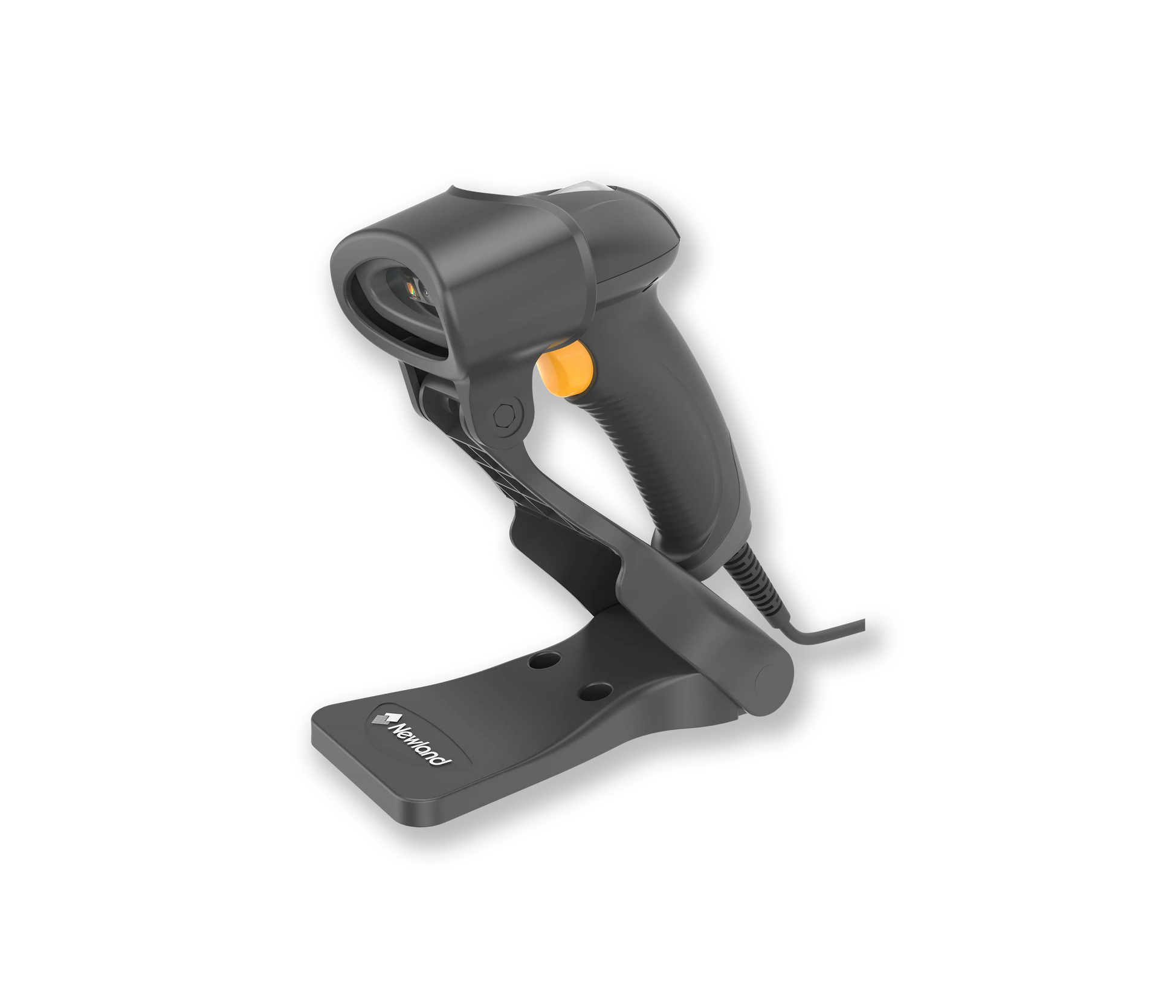 Barcode scanner with stand on a white background