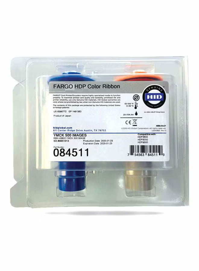 Fargo HDP color ribbon packaging with visible branding on a white background