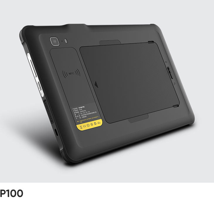 Black tablet case with a trackpad on a light gray background