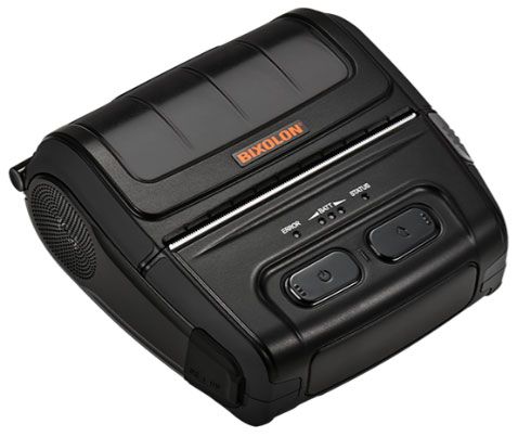 A black Bixolon SPP-L410 barcode label printer with control buttons on the front.