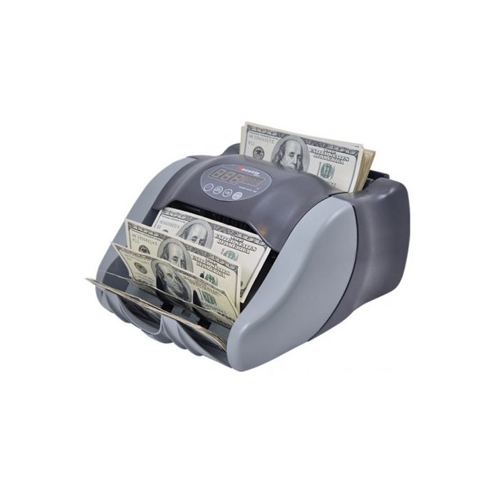 A Cassida 5510 UV efficient bill counter machine counting美元bills.
