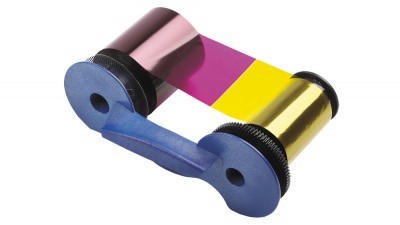 Color ribbon for a printer on a white background