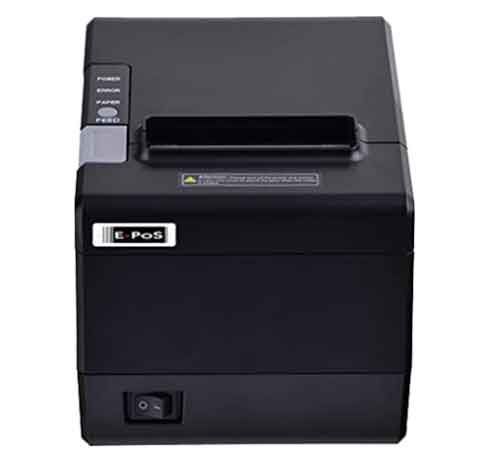 A black E-Pos thermal receipt printer with a slot for paper output on the top and a power button on the side.