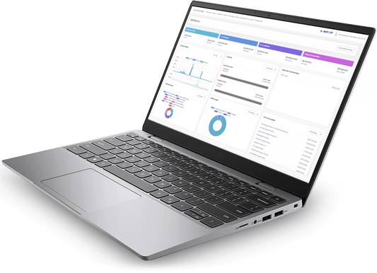 Laptop with a software interface on a transparent background