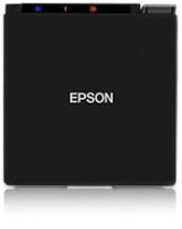 Epson TM-M10 receipt printer, black, with brand logo visible on the front.
