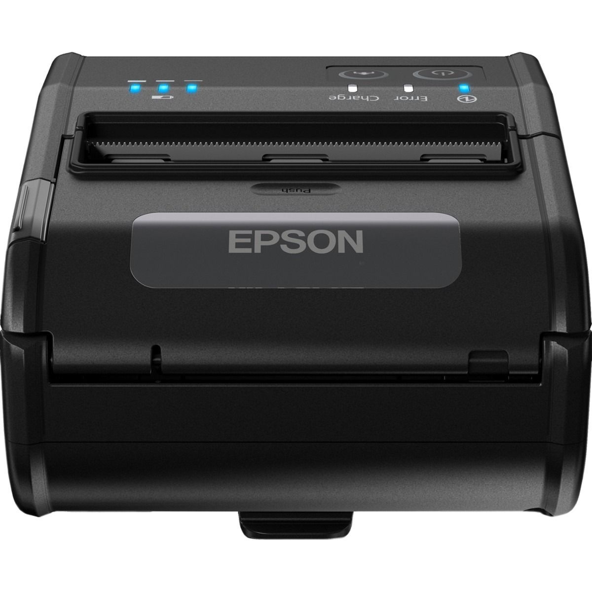 Epson TM-P80 receipt printer, black, with paper exit slot visible
