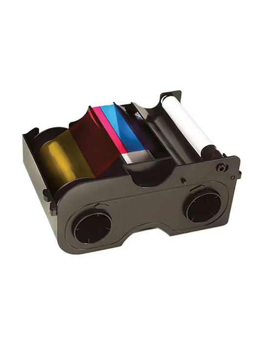 Color ribbon cartridge for a printer on a white background