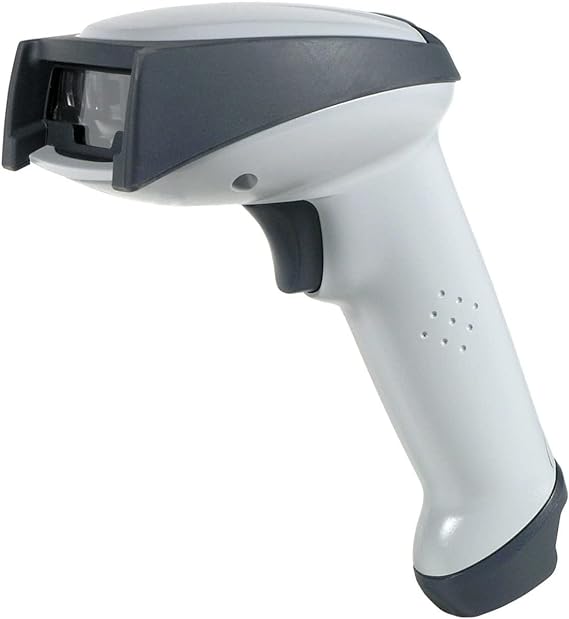Handheld Honeywell 3820 barcode scanner in gray and black color.
