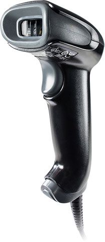 Honeywell Voyager 1450g Barcode Scanner, a handheld device primarily in black color, with a scan head and a cable.