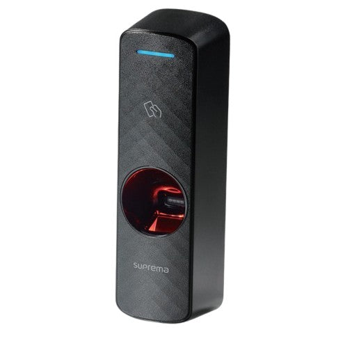 Black electronic device with red interior and 'sunrema' branding on a white background