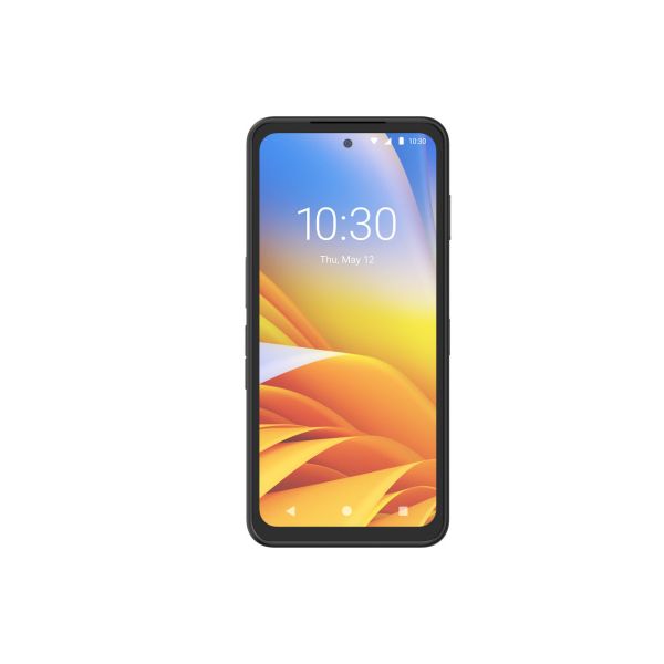 Smartphone with colorful display on a white background