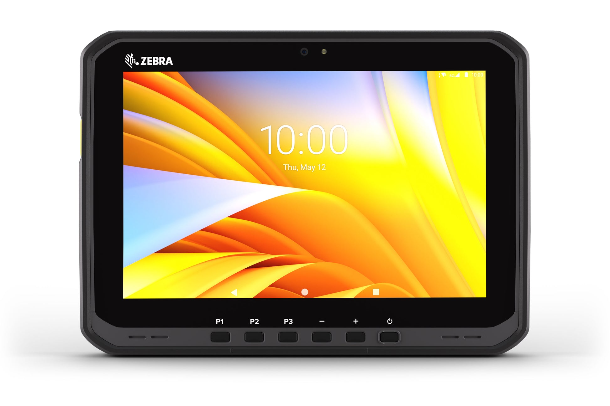 Rugged tablet with Zebra logo on a white background