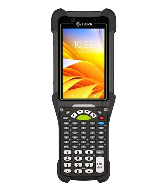 Zebra MC94 handheld mobile computer featuring a QWERTY keyboard and a screen displaying colorful graphics.