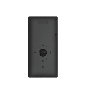 Black electronic device back panel on a white background