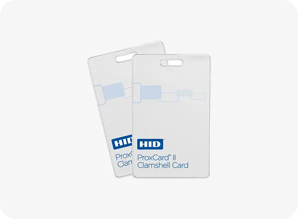 HID ProxCard II clamshell card on a white background