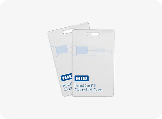 HID ProxCard II clamshell card on a white background