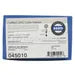 Product packaging with a blue label on a white background
