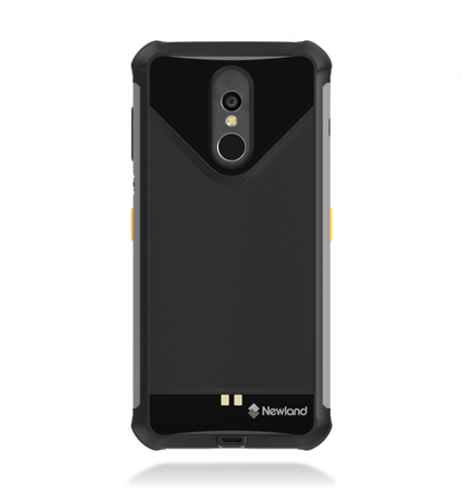 Black phone case with Newland branding on a white background