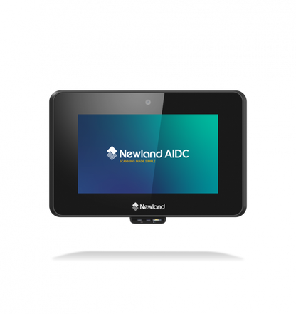Tablet with Newland AIDC logo on a white background